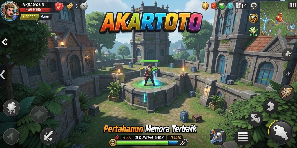 Screenshot gameplay AKARTOTO yang menarik dalam suasana Tower Defense.