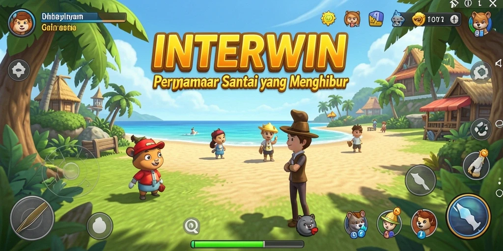 Tampilan gameplay INTERWIN yang menghibur dan penuh warna.