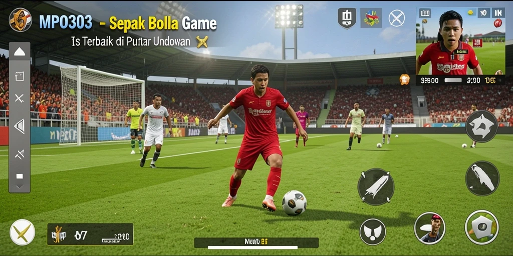 Tampilan gameplay seru dari MPO303 saat pertandingan sepak bola.