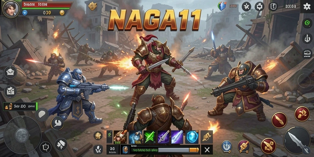 Tangkapan layar NAGA11 menampilkan pertempuran epik antar kerajaan.