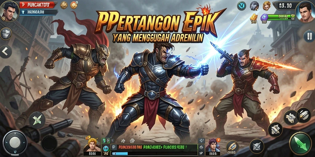 Gameplay PUNCAKTOTO menampilkan aksi pertarungan yang mendebarkan dan strategis.