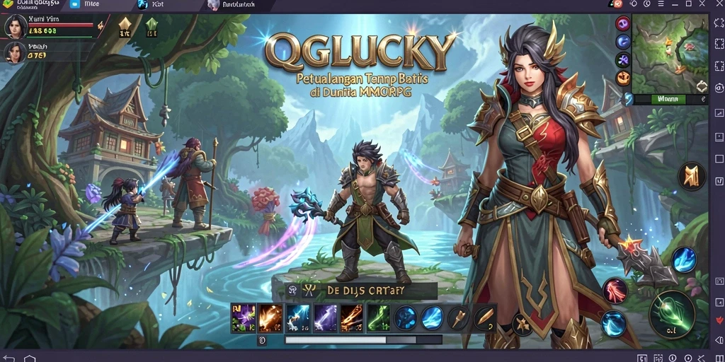 Tampilan gameplay QGLUCKY yang penuh aksi dan petualangan seru.