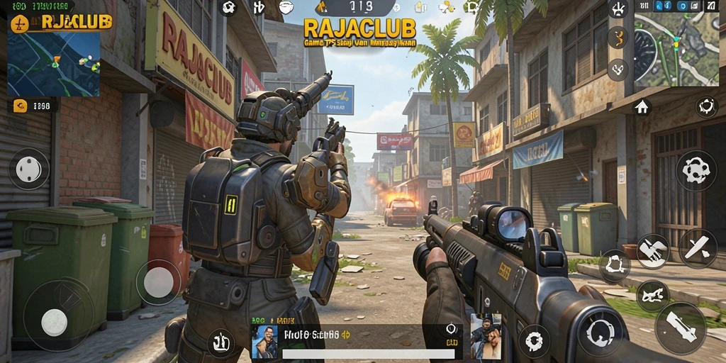 Screenshot gameplay RAJACLUB yang menampilkan aksi menegangkan di TPS.