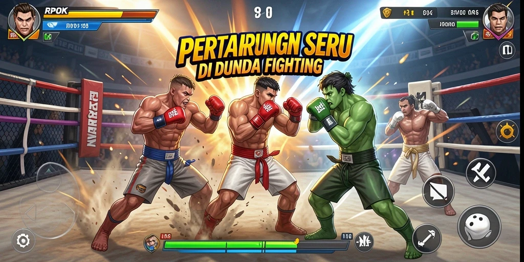 Tampilan gameplay RPOK yang menegangkan dalam pertarungan Fighting.