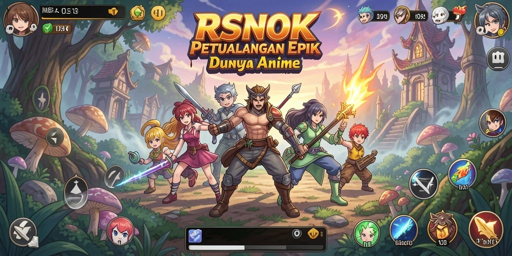 Screenshot utama RSNOK menampilkan aksi seru dari gameplay Anime.