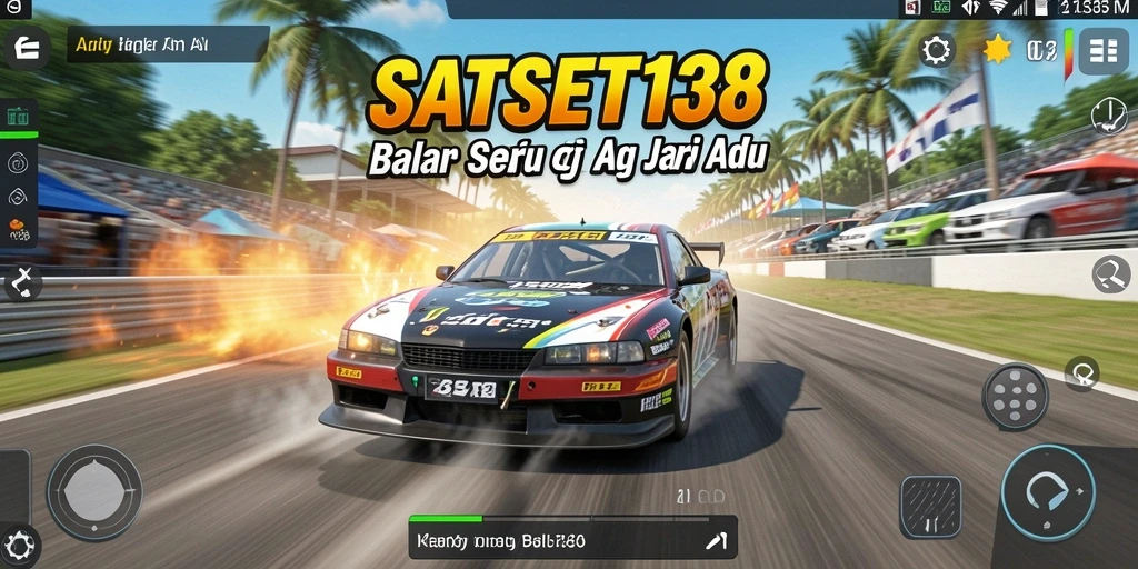 Screenshot dari gameplay SATSET138 yang menunjukkan balapan mendebarkan.