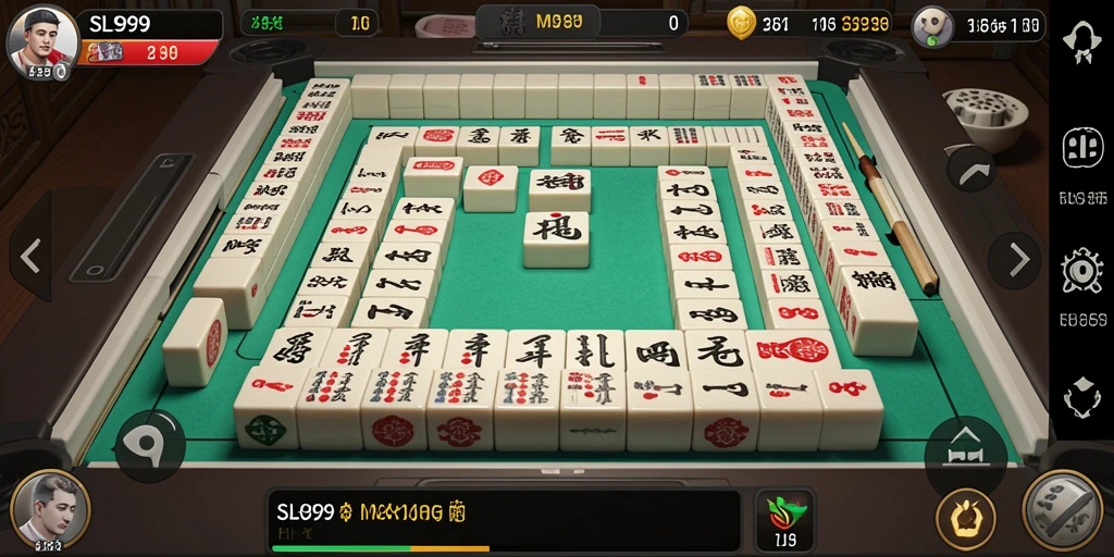 Tampilan gameplay seru SL999 dengan ubin Mahjong yang unik.