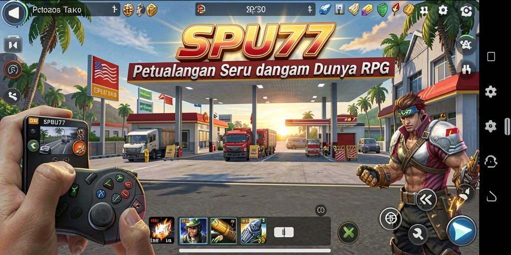 Tampilan gameplay SPBU77 yang mendalam dan interaktif.