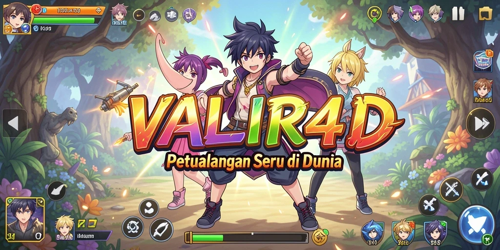 Tampilan gameplay VALIR4D yang memukau dengan karakter anime.